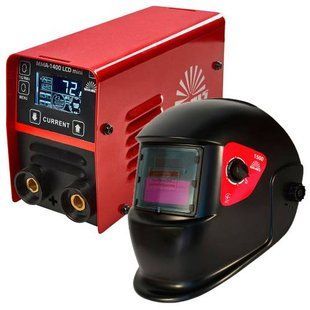 Комплект зварювальний апарат Vitals MMA-1400 LCD mini + Маска зварювальника Vitals 1500 (1+1) 000179500 фото